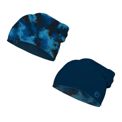 Pixel Blue Reversible Beanie - Microfiber Çift Taraflı Bere resmi